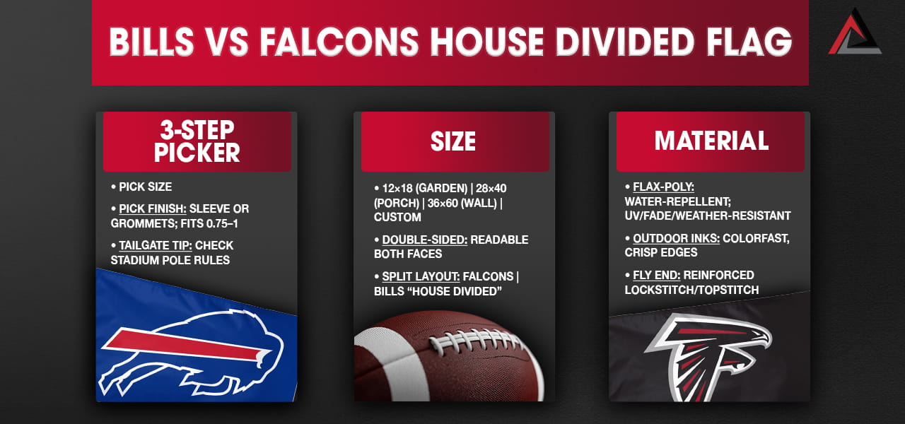 Bills vs Falcons House Divided Flag