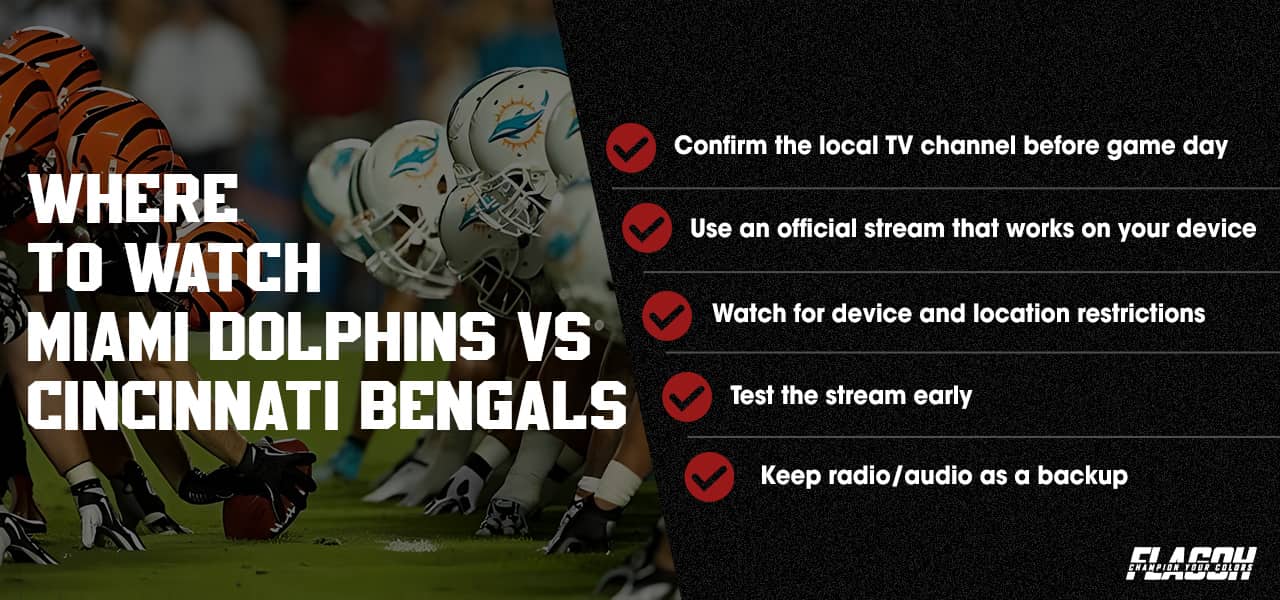 Where to Watch Miami Dolphins vs Cincinnati Bengals