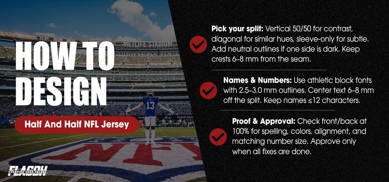 Design Your Custom Half-And-Half NFL Football Jerseys