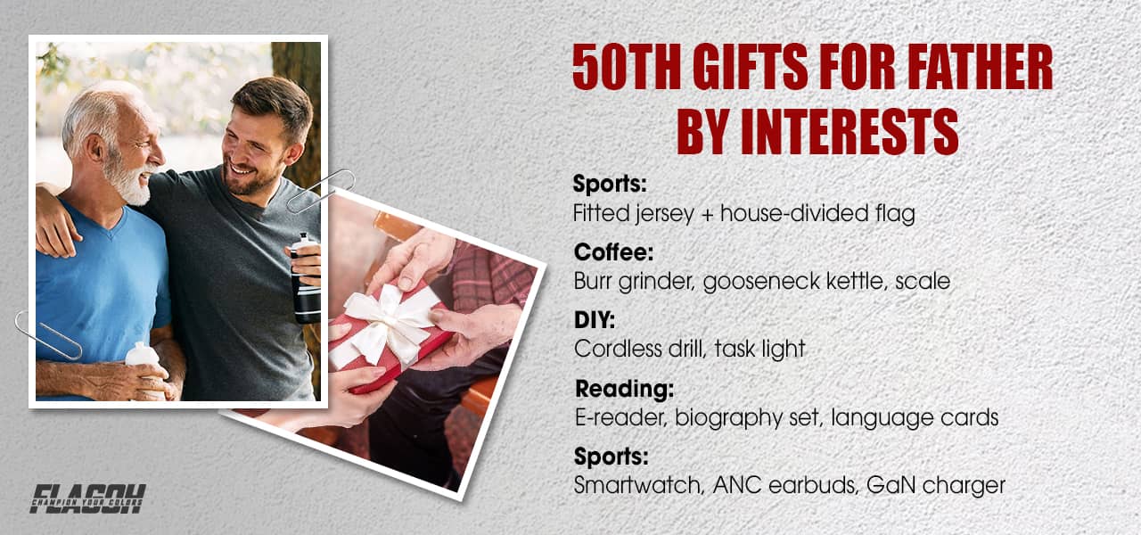 50th Birthday Gifts for Father by Interests