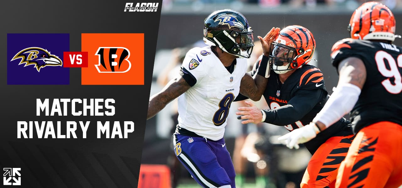 Baltimore Ravens vs Cincinnati Bengals Matches Rivalry Map
