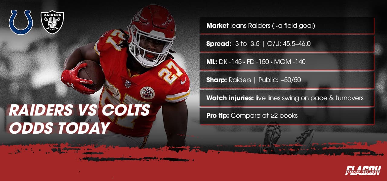 Raiders vs Colts Odds Today